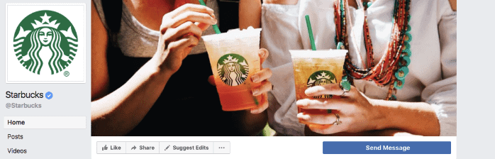 Facebook página Starbucks